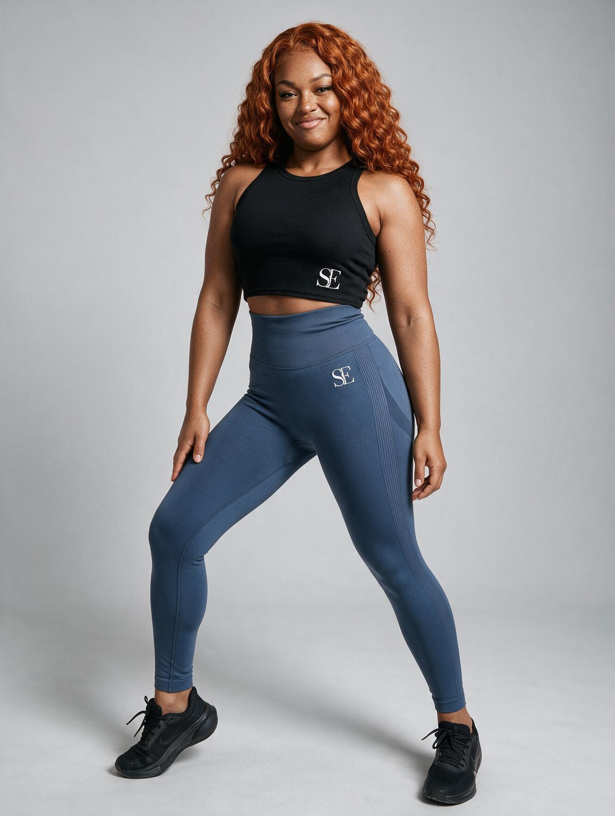 Fitness Compression Leggings - marine blau