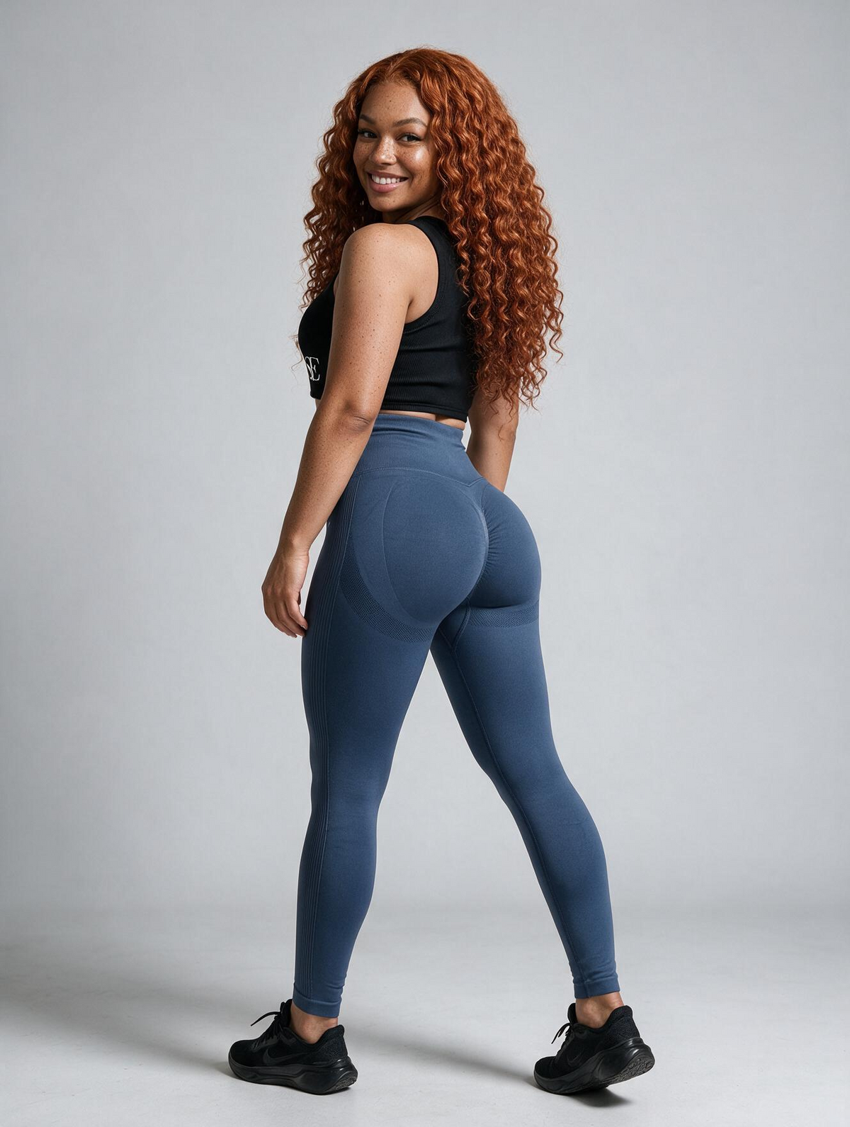 Fitness Compression Leggings - marine blau
