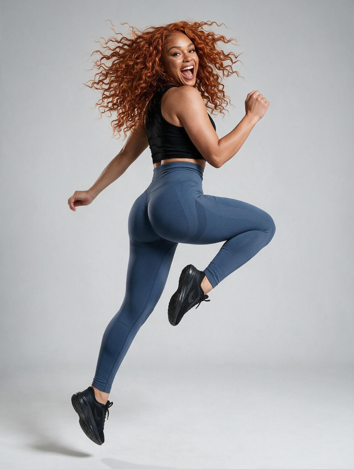 Fitness Compression Leggings - marine blau
