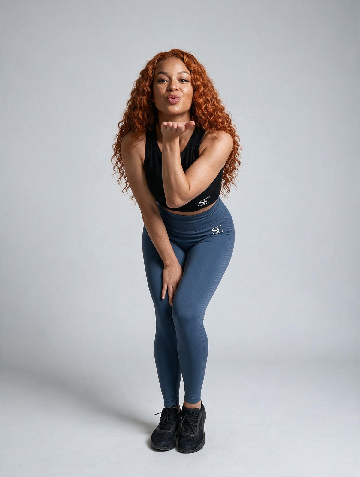 Fitness Compression Leggings - marine blau